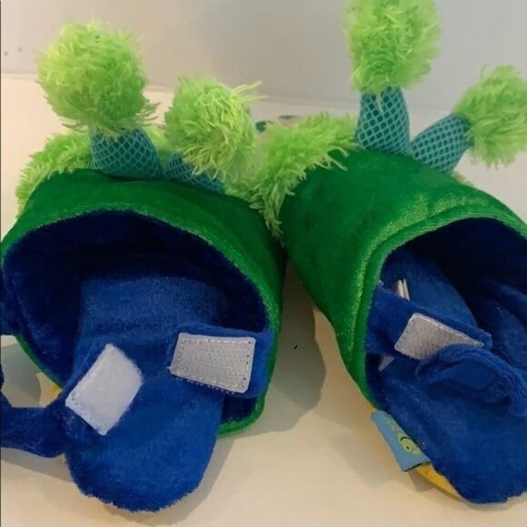 Monster Feet Slippers For Kids By Rich Frog In Green Yellow with Self Closure - Picture 3 of 7